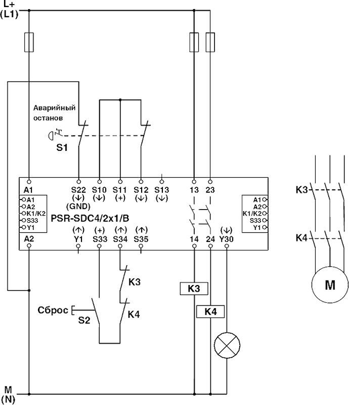 Реле безопасности-PSR-SPP-24DC/SDC4/2X1/B