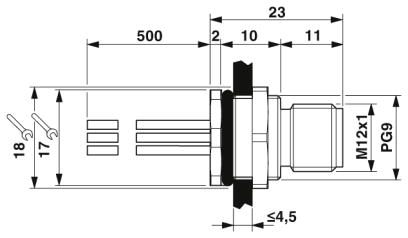 Проходная деталь-SACC-DSI-MS-8CON-PG 9/0,5 SCO