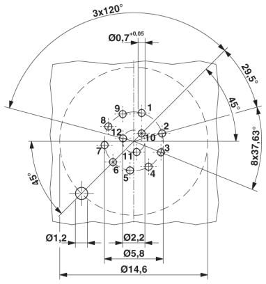 Встраиваемые разъемы-SACC-DSI-FS-12CON-L180 SCO SH
