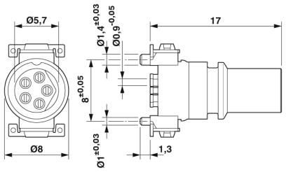 Встраиваемые разъемы-SACC-CI-M8FSB-5P SMD R32