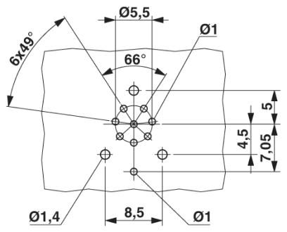 Встраиваемые разъемы-SACC-DSIV-FS-8CON-L180-THR SH