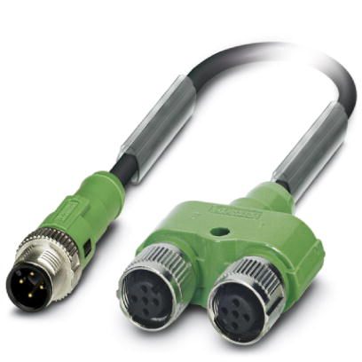 Кабель для датчика / исполнительного элемента-SAC-4PY-MS-3,0-PUR/2XF