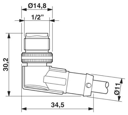 Кабель для датчика / исполнительного элемента-SAC-5P-MICMR-MICFR/.../...