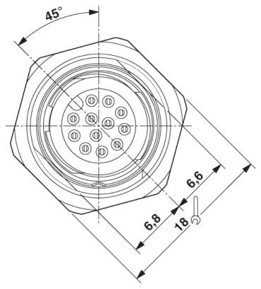 Встраиваемые разъемы-SACC-DSI-FS-12CON-L180 SCO SH