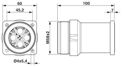 Аппаратн. соединитель, передняя стенка-SL-5EPWN8AWA00