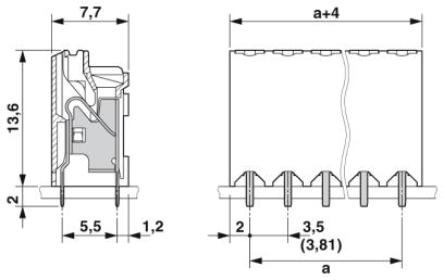 Клеммные блоки для печатного монтажа-SPT-THR 1,5/ 8-V-3,81 P20 R72