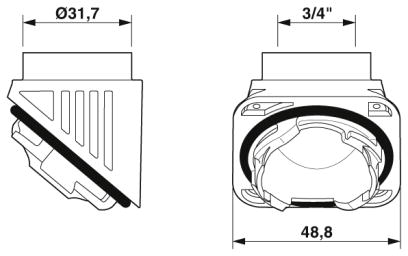Адаптер-HC-B-TA-NPT-3/4-PLR-BK