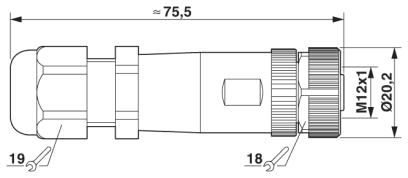 Connector-SACC-M12FS-5CON-PG9-M SKIN