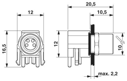 Встраиваемые разъемы-SACC-DSIV-M 8FS-4CON-L 90