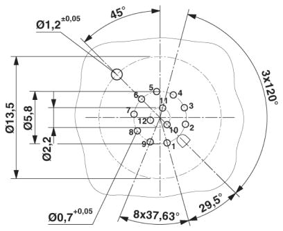 Встраиваемые разъемы-SACC-DSI-MS-12CON-M12 SCO SH