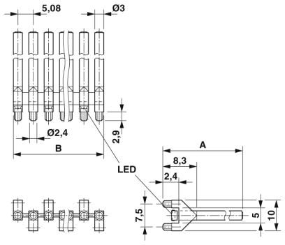 Установочные корпуса-HS LC-V-D3/ R3XC1-5,08