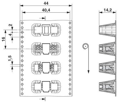 Клеммные блоки для печатного монтажа-PTSM 0,5/ 7-2,5-V THR R44