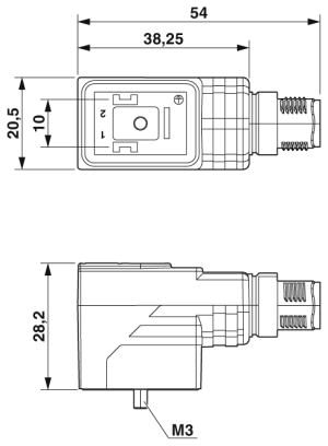 Штекерный модуль для электромагнитного клапана-SAC-3P-MR/B-1L-Z SCO