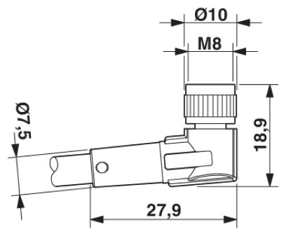 Кабель для датчика / исполнительного элемента-SAC-3P-M 8MR/ 1,5-PVC/M 8FR