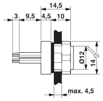 Встраиваемые разъемы-SACC-DSI-M 8FS-3CON-L180