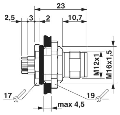 Проходная деталь-SACC-DSI-M12MS-17CON-M16