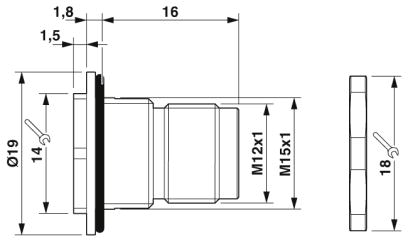 Крепежный резьбовой элемент корпуса-SACC-BP-M-M12/M15-6-THR