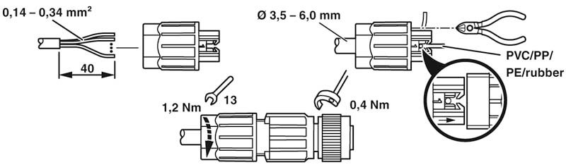 Соединитель для датчика/исполнительного устройства-SACC-M12FS-4QO-0,34