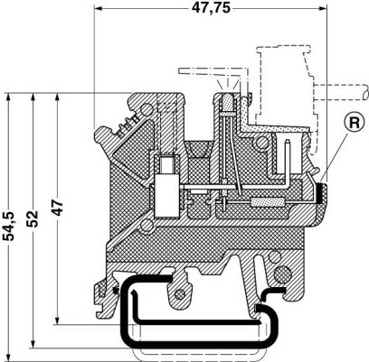 Durchgangsklemme-UK 3-MVSTB-5,08-LA 24RD