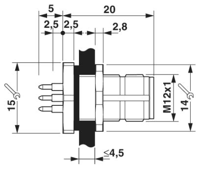 Проходная деталь-SACC-DSI-MSB-5CON-M12 SCO
