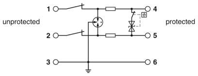 Устройство защиты от перенапряжений-TTC-6P-1X2-M-24DC-UT-I