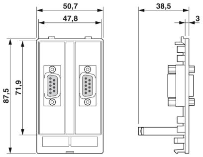 Передняя панель-VS-SI-FP-2DSUB9-GC-BU/ST