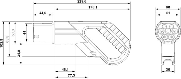 Зарядный кабель AC-EV-T2M3PC-3AC32A-8,0M6,0ESBK00