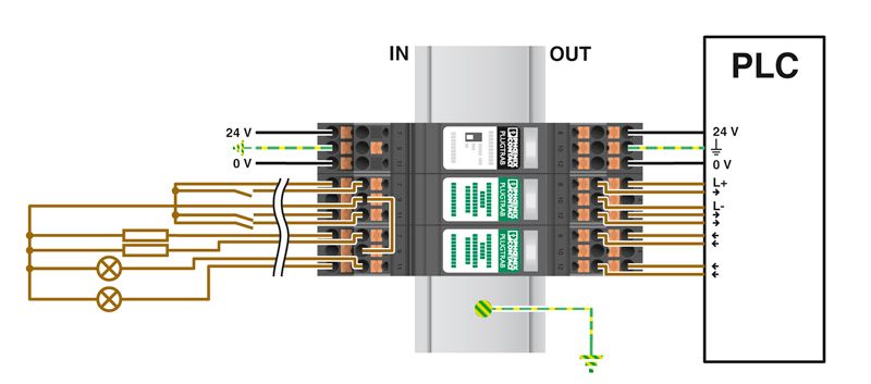 Устройство защиты от перенапряжений-PT-IQ-4X1+F-24DC-PT