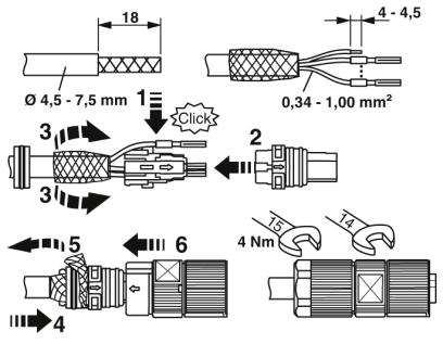 Разъем-SACC-M12FS-5CT-CM SH