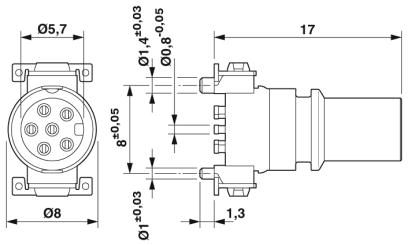 Встраиваемые разъемы-SACC-CI-M8FS-6P SMD T