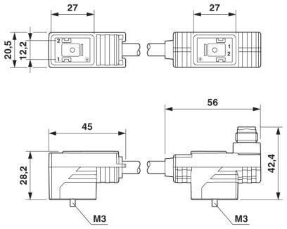Адаптер двойного разъема клапана-SAC-MS/0,1-116/2XB-1L-Z SCO