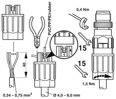 Соединитель для датчика/исполнительного устройства-SACC-M12MS-4QO-0,75-M