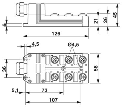 Коробка датчика и исполнительного элемента-SACB-6/ 6-L-C NPN SCO