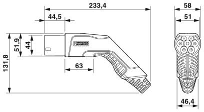 Зарядный кабель AC-EV-T2G3PC-1AC20A-4,0M2,5EHBK01