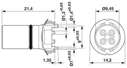 Встраиваемые разъемы-SACC-CIP-M12MST-4P SMD SH R32