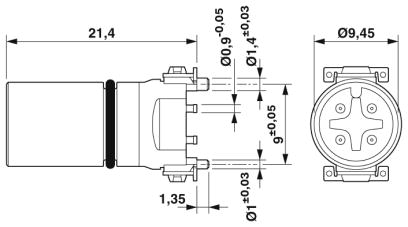 Встраиваемые разъемы-SACC-CIP-M12MS-4P SMD T