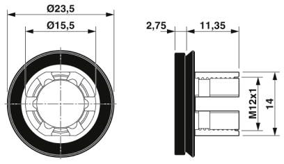 Крепежный резьбовой элемент корпуса-SACC-BP-F-M12/SMD-2,3/3,0-9TIP