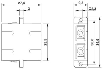 Сопряжение с оптоволоконным кабелем-FL COUPLER SC-DUPLEX