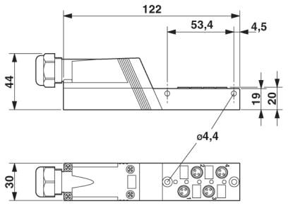Коробка датчика и исполнительного элемента-SACB-4/3-L-SC-M8