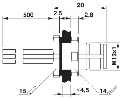 Проходная деталь-SACC-DSI-MS-8CON-M12/0,5 SCO