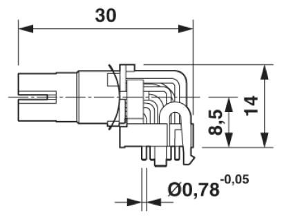 Встраиваемые разъемы-SACC-CI-M12FSX-8CON-L90