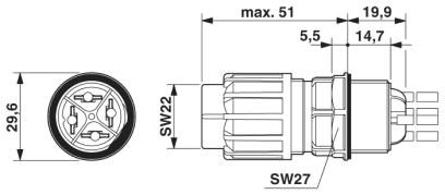 Проходная деталь-QPD W 4X2,5 6-10 M25 1,0 GY