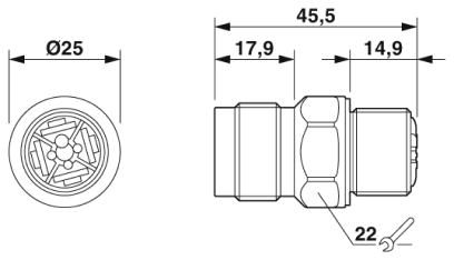 Проходная деталь-QPD W 2PE1,5 M20 FC BK