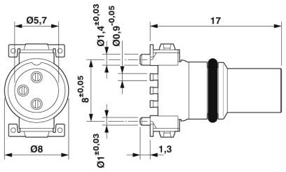 Встраиваемые разъемы-SACC-CIP-M8FS-3P SMD T