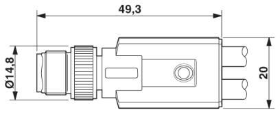 Кабель для датчика / исполнительного элемента-SAC-3P-M12Y/2X1,5-PUR/M 8FR-2L