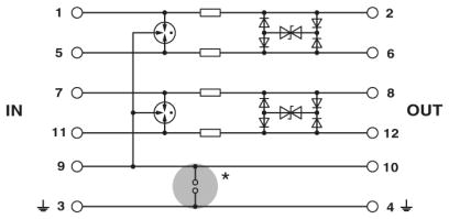 Штекерный модуль для защиты от перенапр-й-PT 2X2-HF-24 DC-ST