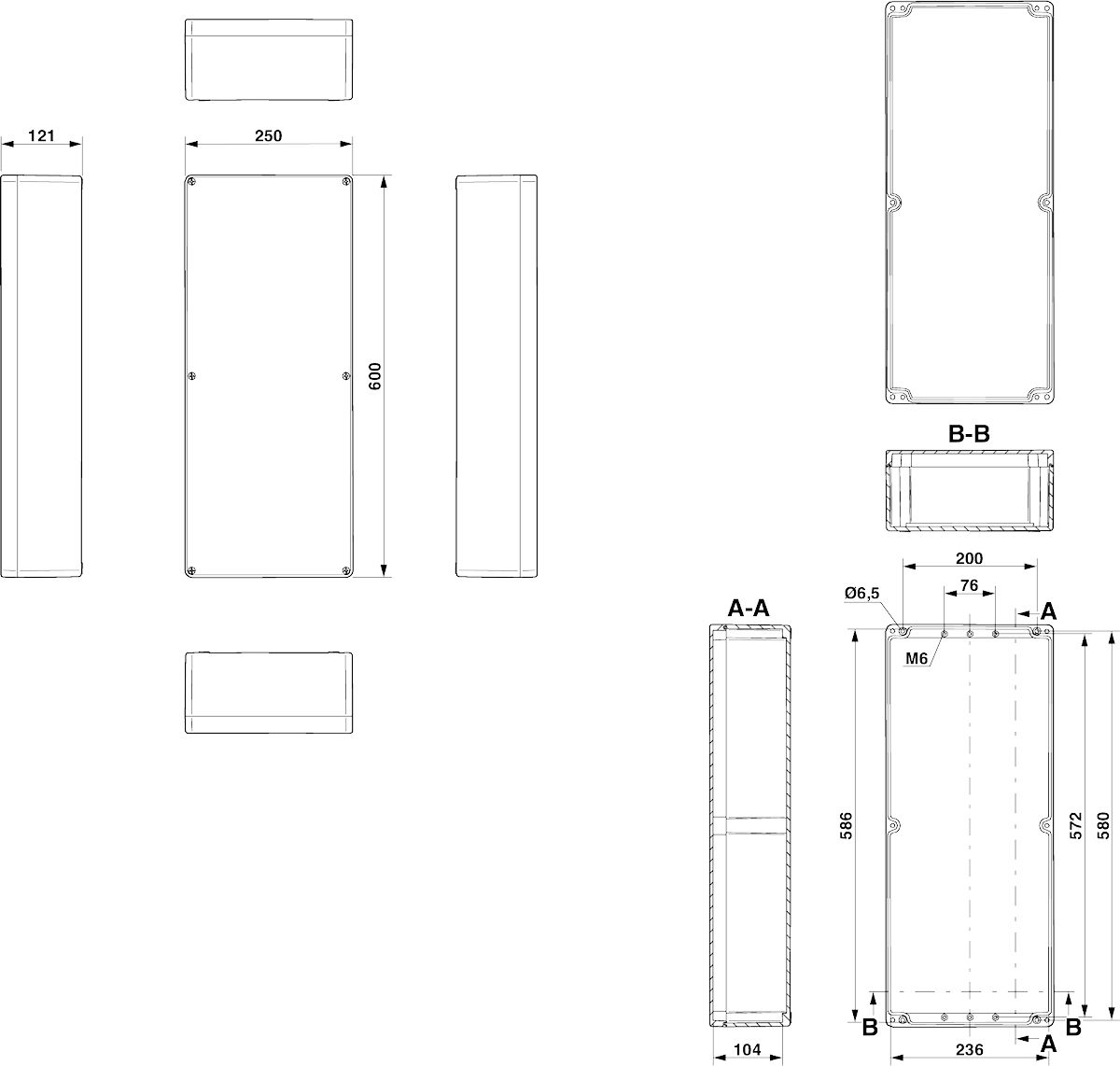 Клеммная коробка-E PX A 250X600X121
