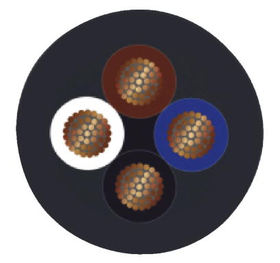 Силовой кабель-SAC-4P-10,0-PUR/M12FST