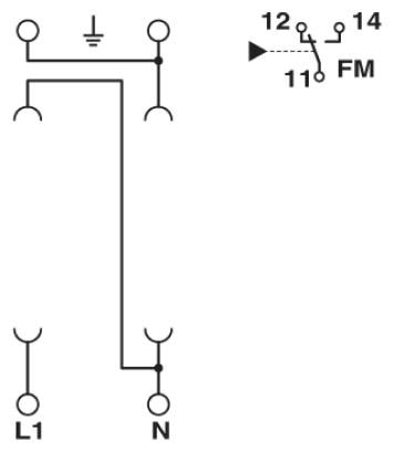 Базовый элемент для защиты от перенапряжений, тип 2-VAL-MS/1+1-BE/FM