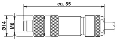 Разъем-SACC-M 8MS-4CON-M-0,34-SH